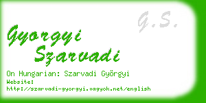 gyorgyi szarvadi business card